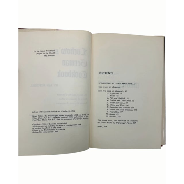Luchow’s German Cookbook 1952 Ludwig Bemelmans Historic Nyc Restaurant For Sale - Image 4 of 13