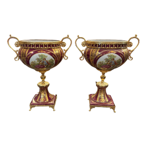 S Limoges France Porcelain Tazza/ Urns a Pair