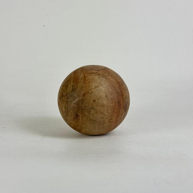 Set of 3 Large Vintage Turned Wood Balls in 3 Sizes Circa Mid Century Modern, Sculptural Objects For Sale - Image 13 of 18