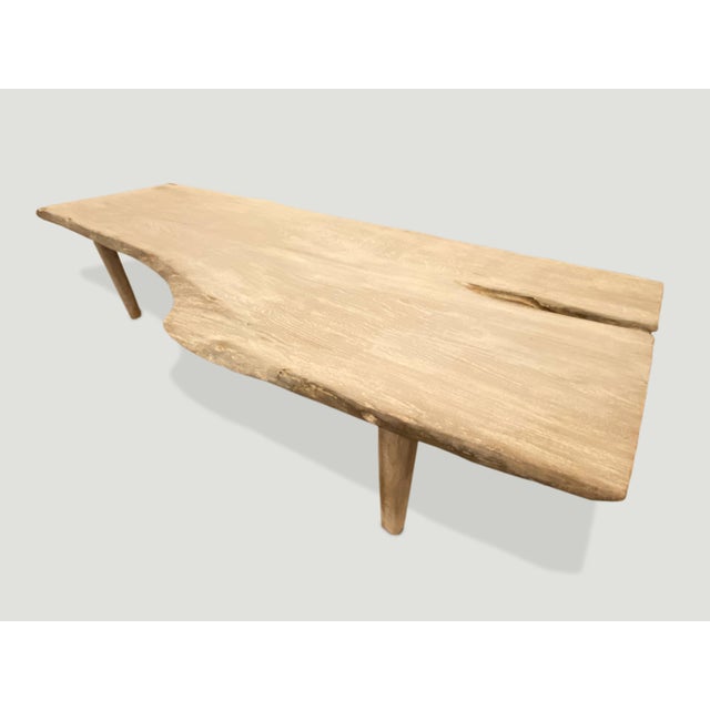 Andrianna Shamaris Live Edge Teak Wood Coffee Table or Bench For Sale In New York - Image 6 of 18
