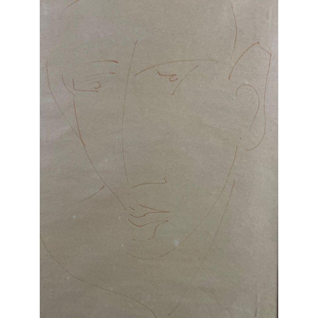 Mid-Century Modern Mid-Century Modigliani Style Portrait Signed by Bernard Cohen, Madison Ave Provenance For Sale - Image 3 of 10