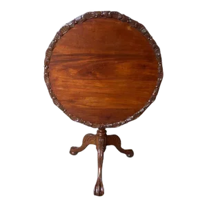 Antique Chippendale Style Mahogany Tilt-Top Table. 1920-1930s.