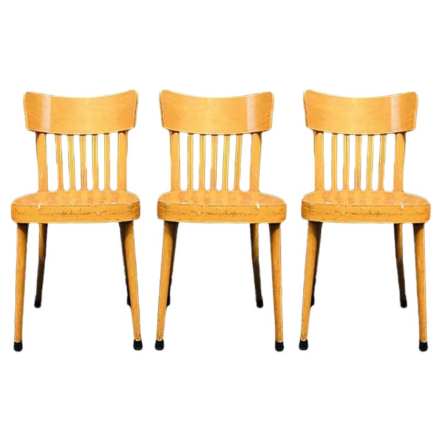 Wooden Dining Chairs from Erco, 1960s, Set of 3 For Sale