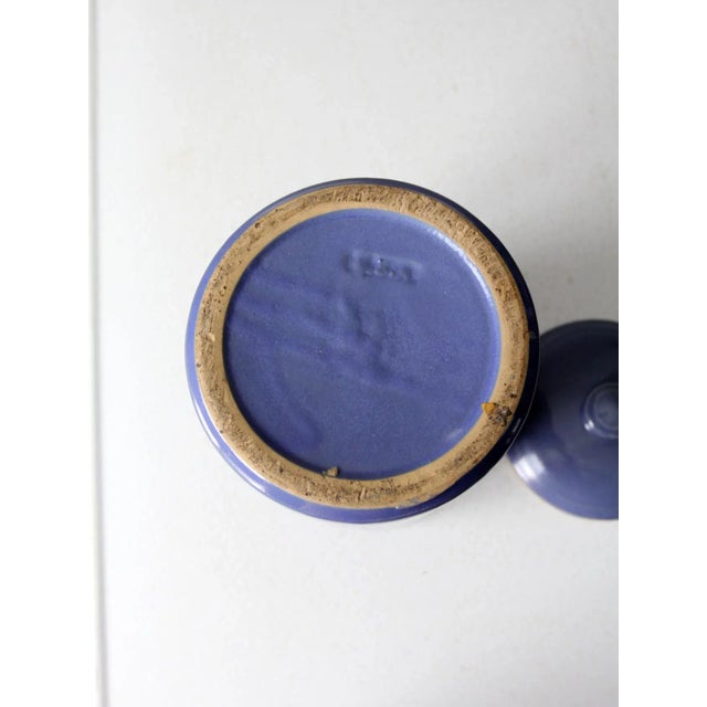 Blue Vintage 1930s Hand Painted Cookie Jar For Sale - Image 8 of 9
