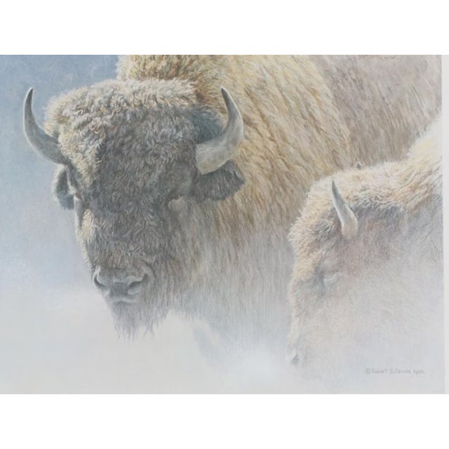Realism Late 20th Century Robert Bateman "Wood Bison" Lithograph Framed, Signed For Sale - Image 3 of 11