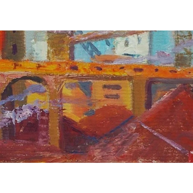 1980s Original Industrial Oil Painting: Socialist Realism, Ukrainian Art 34,5-50 For Sale - Image 4 of 6