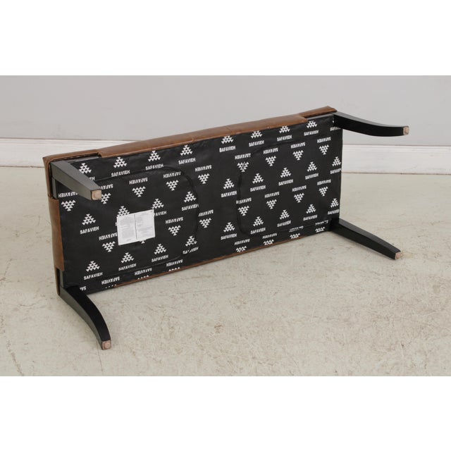 Safavieh Tufted Brown Leather Regency Window Bench For Sale - Image 14 of 16