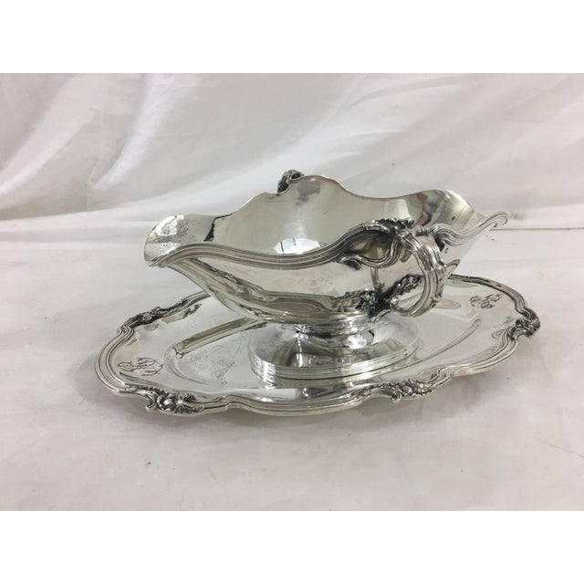 Metal French Sterling Silver Sauce Boat in Francis I Pattern With as Monogram For Sale - Image 7 of 7