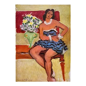 Henri Matisse Vintage 1946 French Fine Art Lithograph Print " La Danseuse a La Robe Bleue " 1942