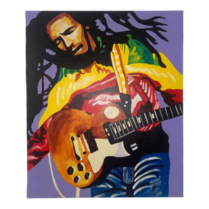 Original Acrylic on Canvas Painting of Bob Marley by Cadman Mathias
