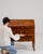 This piece presents as a secretary desk, distinguished by dark mahogany with marquetry inlay, fitted interior. Originating...