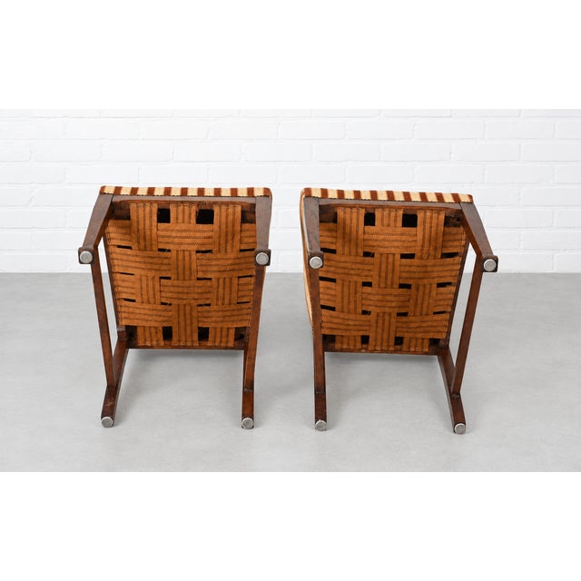 Set of Four - Amsterdam School Art Deco Oak Dining Chairs, Netherlands, C. 1930s For Sale - Image 17 of 17