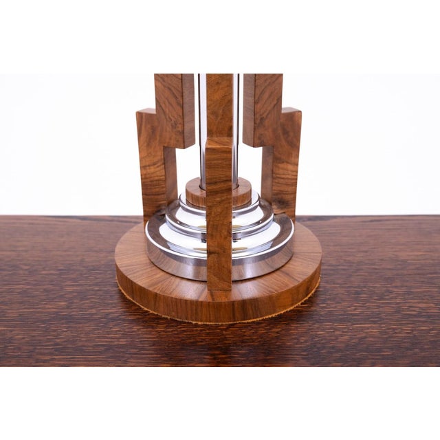 Mid-Century Art Deco Table Lamp, Poland, 1950s For Sale - Image 3 of 9