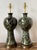 Dark Green Vintage Glazed Ceramic Lamps - A Pair For Sale - Image 8 of 12