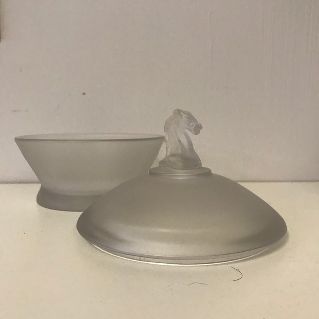 Vintage Frosted Glass Equestrian Candy Dish Horse Head Lid Chairish