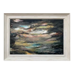 Dark Atmospheric Abstract Landscape Painting by Contemporary British Artist