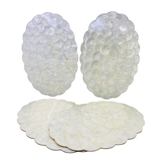 Mid Century Capiz Pearl Shell Scalloped Placemats a Set of 4 Chairish