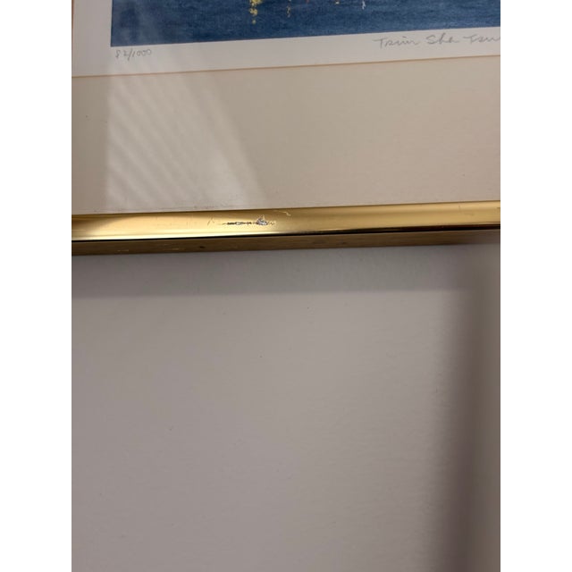 Blue Late 20th Century Signed Limited Edition Tsim Sha Tsui Harbor City Night Scene Print, 82/1000, Framed For Sale - Image 8 of 9