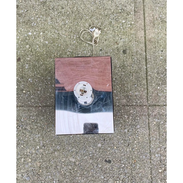 Black 1990s Natuzzi Chrome and Leather Table Lamp‎ For Sale - Image 8 of 12