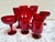 Gothic Vintage Ruby Red Set of Assorted Stemware Cocktail Glasses-Set of Nine For Sale - Image 3 of 10