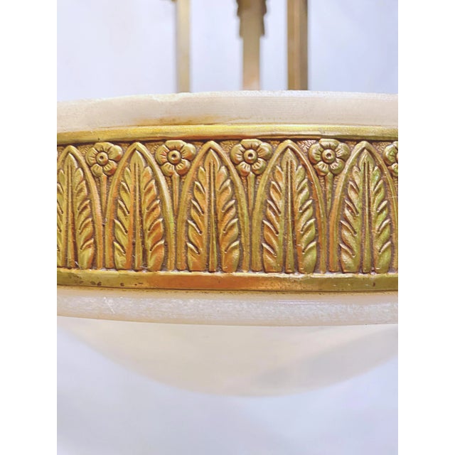 1950s Italian Alabaster Brass Pendant Light For Sale In New York - Image 6 of 8