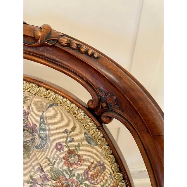 Set of Antique Victorian Carved Walnut Chairs For Sale - Image 15 of 17