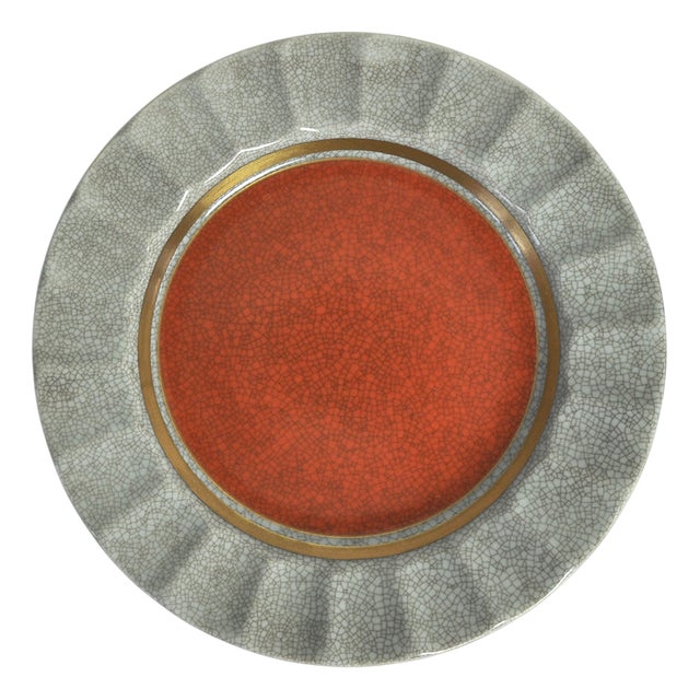 Vintage Danish Crackle Glaze Porcelain Ashtray from Royal Copenhagen, 1950s For Sale