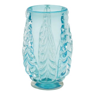 Murano Glass Aqua Vase For Sale