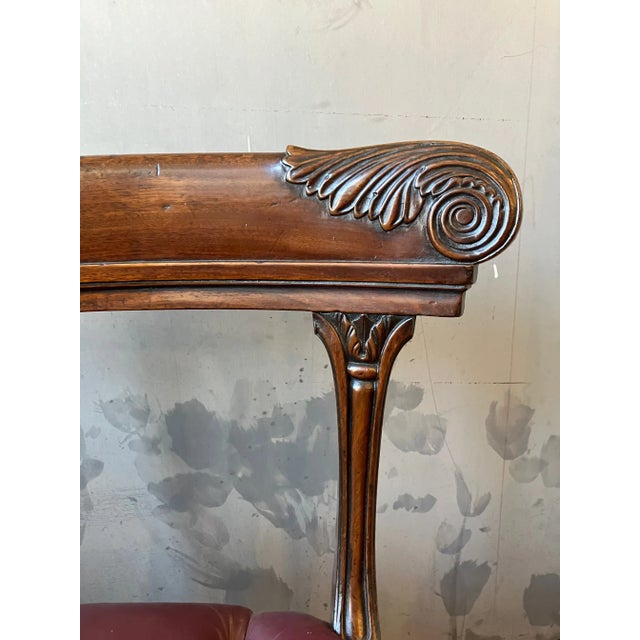 Wood Early 19th Century Regency Red Leather and Mahogany Side Chairs, Set of Three For Sale - Image 7 of 9