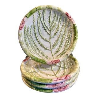 Vintage Figural Asparagus Salad Plates Made in Italy for Neiman Marcus ~ Set of 4 For Sale