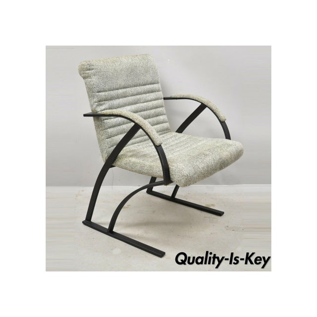 Mid Century Modern CalStyle Furniture Art Deco Metal Frame Lounge Arm