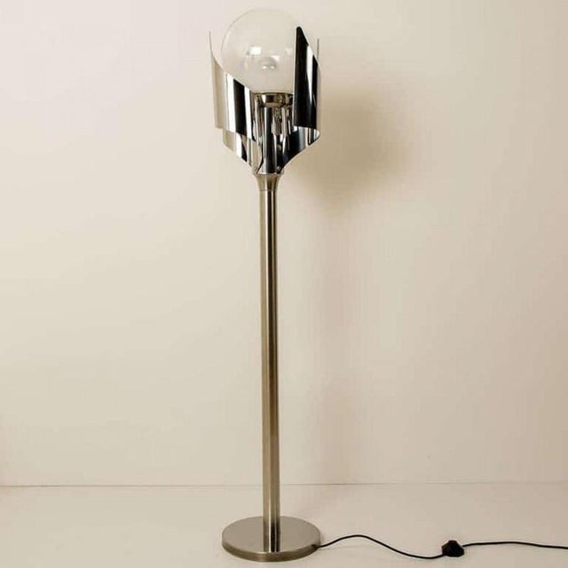 Floor Lamp in Chrome and Blown Glass from Reggiani, 1970 For Sale - Image 9 of 10