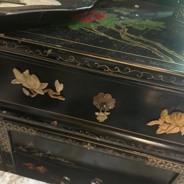 1970s Asian Vintage Double Dresser With Figurative Accents For Sale - Image 5 of 6