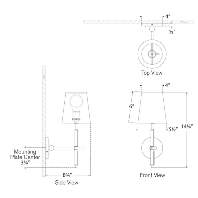 2020s Thomas O'Brien for Visual Comfort Signature Bryant Wrapped Sconce in Polished Nickel and Natural Leather with Linen Shade For Sale - Image 5 of 6