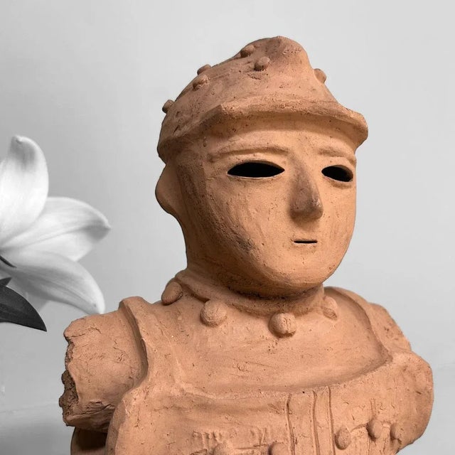 Japanese Terracotta Haniwa Warrior in Tankō Armor, Miyazaki, 1950s For Sale - Image 11 of 16