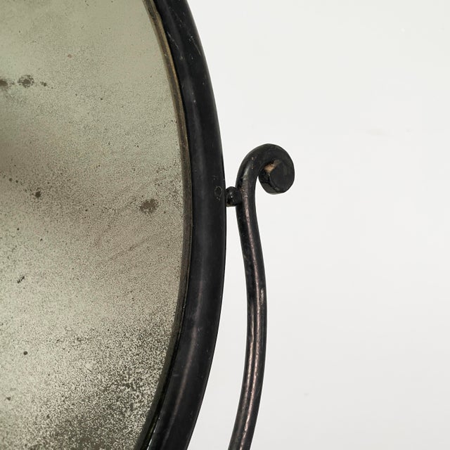 Italian Black Metal Console with Mirror and Drawer, Late 1800s For Sale - Image 6 of 18