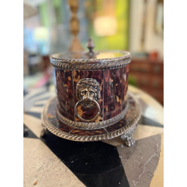 Late 19th Century Faux Tortoiseshell & Silver-Plated Vanity Box - Regency Style For Sale - Image 4 of 9