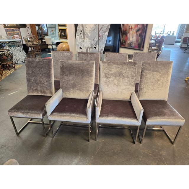 Mitchell Gold + Bob Williams dining chairs. Yhere are six side chairs and two arm chairs in mint condition