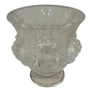 Lalique Dampierre Bird Vase in Clear and Frosted Crystal For Sale