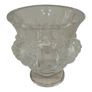 Lalique Dampierre Bird Vase in Clear and Frosted Crystal