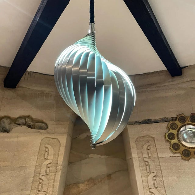 AMBIANIC presents: Ceiling Pendant Lamp Spiral French Twist ceiling lamp Pendant light in aluminum by Henri Mathieu,...