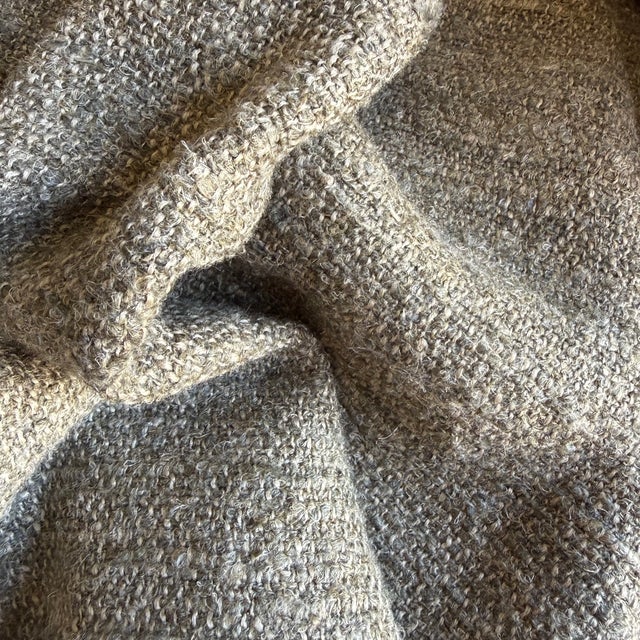 Not Yet Made - Made To Order Olive Belgian Linen and Cotton Throw For Sale - Image 5 of 7
