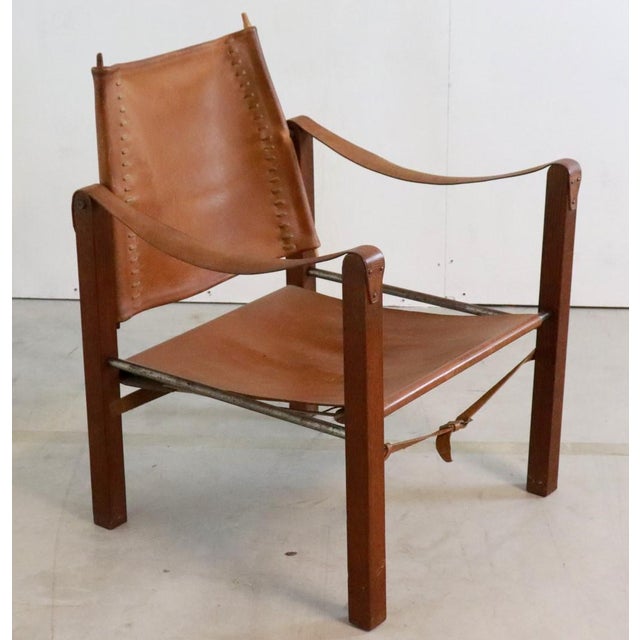 Vintage Safari Chair in Leather For Sale - Image 15 of 17