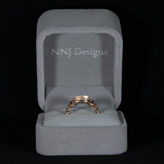 Rainbow Moonstone Ring With Natural Diamond & Blue Sapphire Accents: 14k Gold, Size 6.75 For Sale - Image 4 of 9