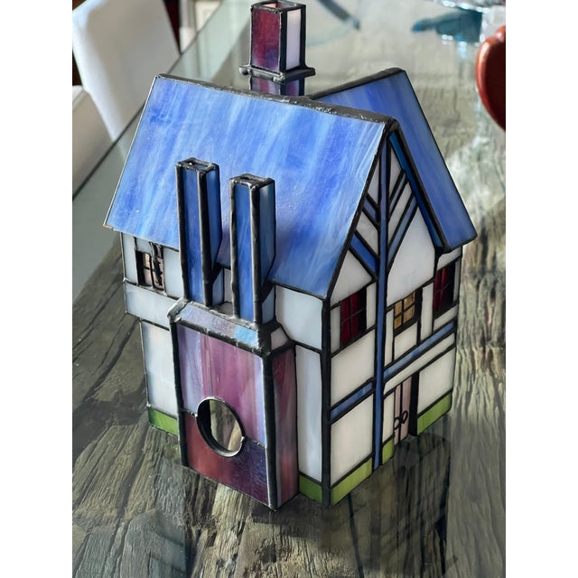 1960s Lovely Staine Glass House Multicolored Multidimensional For Sale - Image 4 of 4