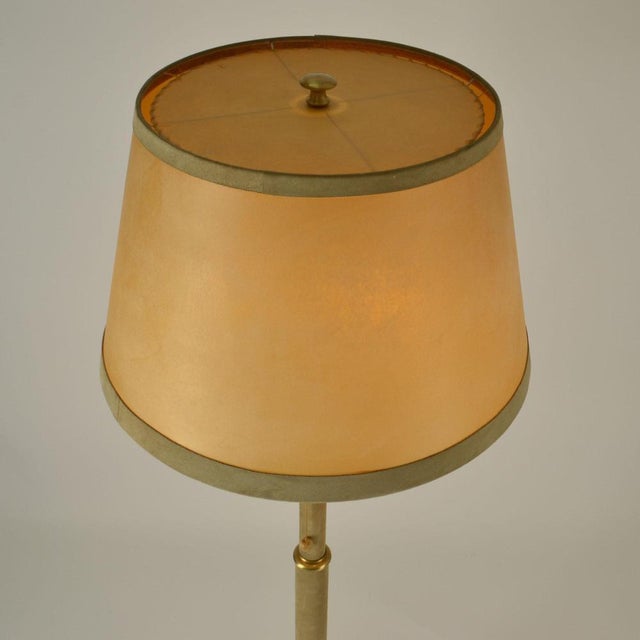 Leather and Parchment Floor Lamp, 1960s For Sale - Image 9 of 13