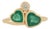 1.34ct Natural Heart Emerald & Diamond Proposal Ring in 14k Yellow Gold Size 5.5 For Sale