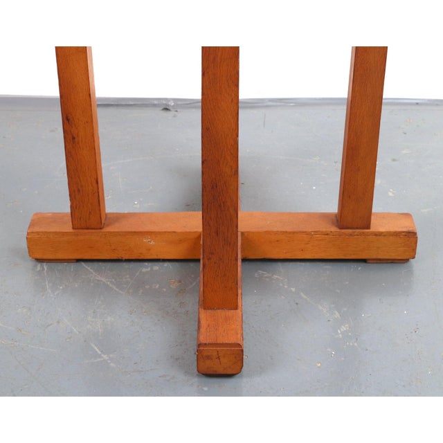 Wood 1960s MCM Air Ministry English Oak Table-Signed For Sale - Image 7 of 8