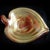 Mid-Century Modern Vintage Murano Heavy Gold Flecks Ruby Red Heart Veins Italian Art Glass Decorative Leaf Shaped Bowl For Sale - Image 3 of 5