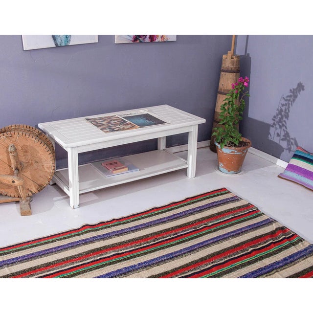 Striped Vintage Decorative Kilim Rug For Sale In Los Angeles - Image 6 of 6